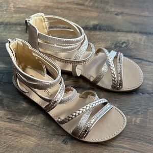Stylish Beige and Gold Kids' Sandals